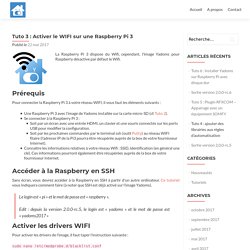 Tuto 3 : Activer le WIFI sur une Raspberry Pi 3 – Yadoms