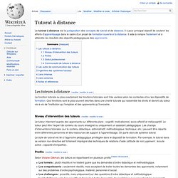 WIKIPEDIA : Tutorat à distance