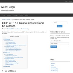 OOP in R: An Tutorial about S3 and S4 Classes - Quant Lego