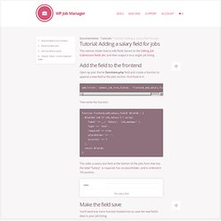 Tutorial: Adding a salary field for jobs - WP Job Manager