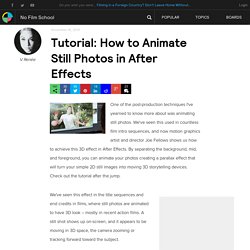 Tutorial: How to Animate Still Photos in After Effects