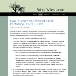 Tutorial to create an Animated GIF in Photoshop CS5 CS6 & CC | briandalessandro.com