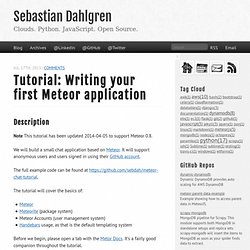 Tutorial: Writing your first Meteor application - Sebastian Dahlgren