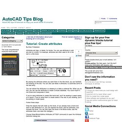 Tutorial: Create attributes - AutoCAD Tips Blog