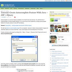 Tutorial: Create Autocomplete feature with Java - JSP / jQuery