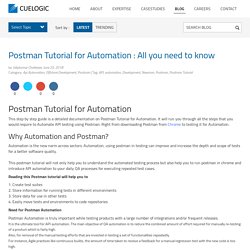 Postman Tutorial for Automation : All you need to know