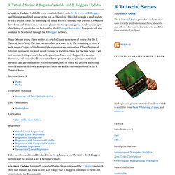 R Tutorial Series: R Beginner's Guide and R Bloggers Updates