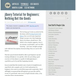 jQuery Tutorial for Beginners: Nothing But the Goods