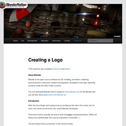 Blender Tutorial: Creating a Logo