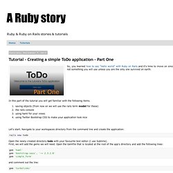 Tutorial - Creating a simple ToDo application - Part One