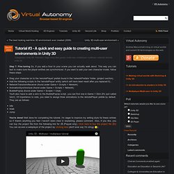 Tutorial #3 - A quick and easy guide to creating multi-user environments in Unity 3D