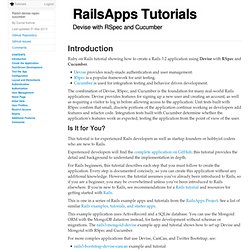 Rails Tutorial for Devise with RSpec and Cucumber