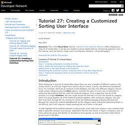 Tutorial 27: Creating a Customized Sorting User Interface