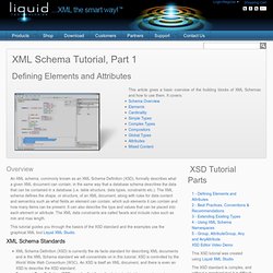 XML Schema Tutorial - Part 1/5 - Defining Elements and Attributes
