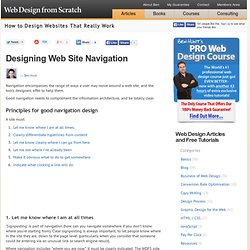 Principles for good navigation design