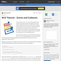 WCF Tutorial - Events and Callbacks
