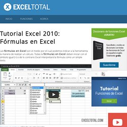 Tutorial Excel 2010: Fórmulas en Excel - Excel Total