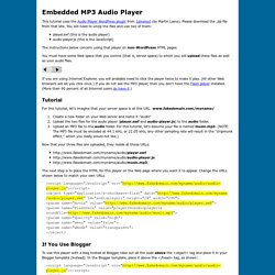 Tutorial for Flash MP3 Player