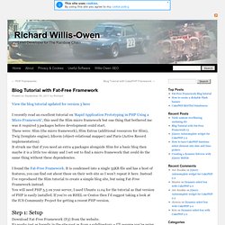 Blog Tutorial with Fat-Free Framework