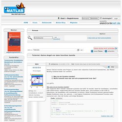 Tutorial: Keine Angst vor dem function handle - Mein MATLAB Forum - goMatlab.de