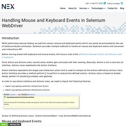 How to use the Mouse & Keyboard event in Selenium Webdriver?