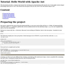 Tutorial: Hello World with Apache Ant