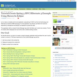 Tutorial:Create Spring 3 MVC Hibernate 3 Example using Maven in Eclipse
