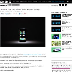 Tutorial: Turn Your iPhone Into a Wireless Modem