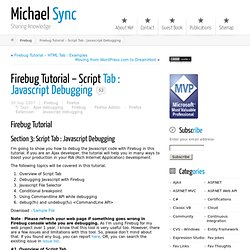 Michael Sync » Blog Archive » Firebug Tutorial – Script Tab : Javascript Debugging
