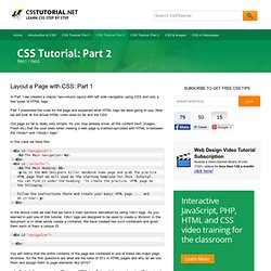 CSS Tutorial: Layout a Page with CSS - Part 1