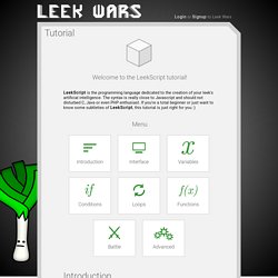 Tutorial - Leek Wars