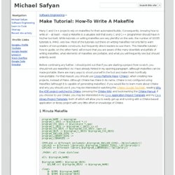Make Tutorial: How-To Write A Makefile - Michael Safyan