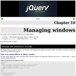 The jQuery Mobile tutorial - Managing windows