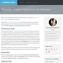Tutorial - Learn Python in 10 minutes