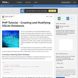 PHP Tutorial - Creating and Modifying SQLite Databases