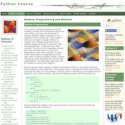 Python Course: Modular Programming and Modules