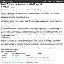 Rails Tutorial for OmniAuth with Mongoid
