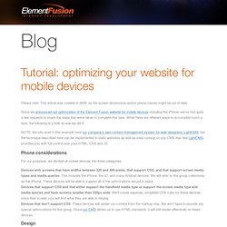 Tutorial: optimizing your website for mobile devices - Element Fusion