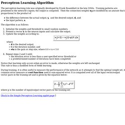 perceptron learning algorithm