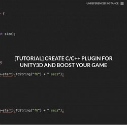 Tutorial - Create C/C++ plugins for Unity3D