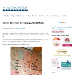 Basics Tutorial: Prepping A Quilt Back