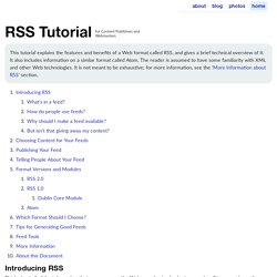 RSS Tutorial for Content Publishers and Webmasters