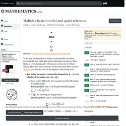 MathJax basic tutorial and quick reference - Mathematics Meta Stack Exchange