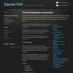 Tutorial Reguläre Ausdrücke - Daniel Fetts Homepage