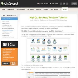 MySQL Tutorial - MySQL Export - How to backup and restore your MySQL database