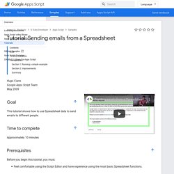 Tutorial: Sending emails from a Spreadsheet - Google Apps Script