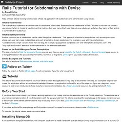 Rails Tutorial for Subdomains with Devise