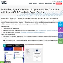 Best knowledge of synchronization of Dynamics CRM database with Azure SQL DB