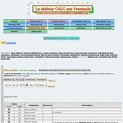 Tutorial - Tableur Calc d'OpenOffice.org par l'exemple