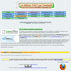 Tutorial - Tableur Calc d'OpenOffice.org par l'exemple